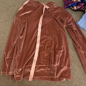 Velvet pink hoodie